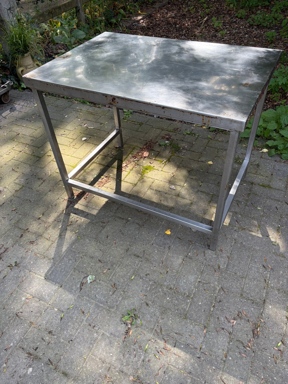 Roestvrijstalen tafels en opzettafels, Ophalen, Gebruikt, Inox Meubilair