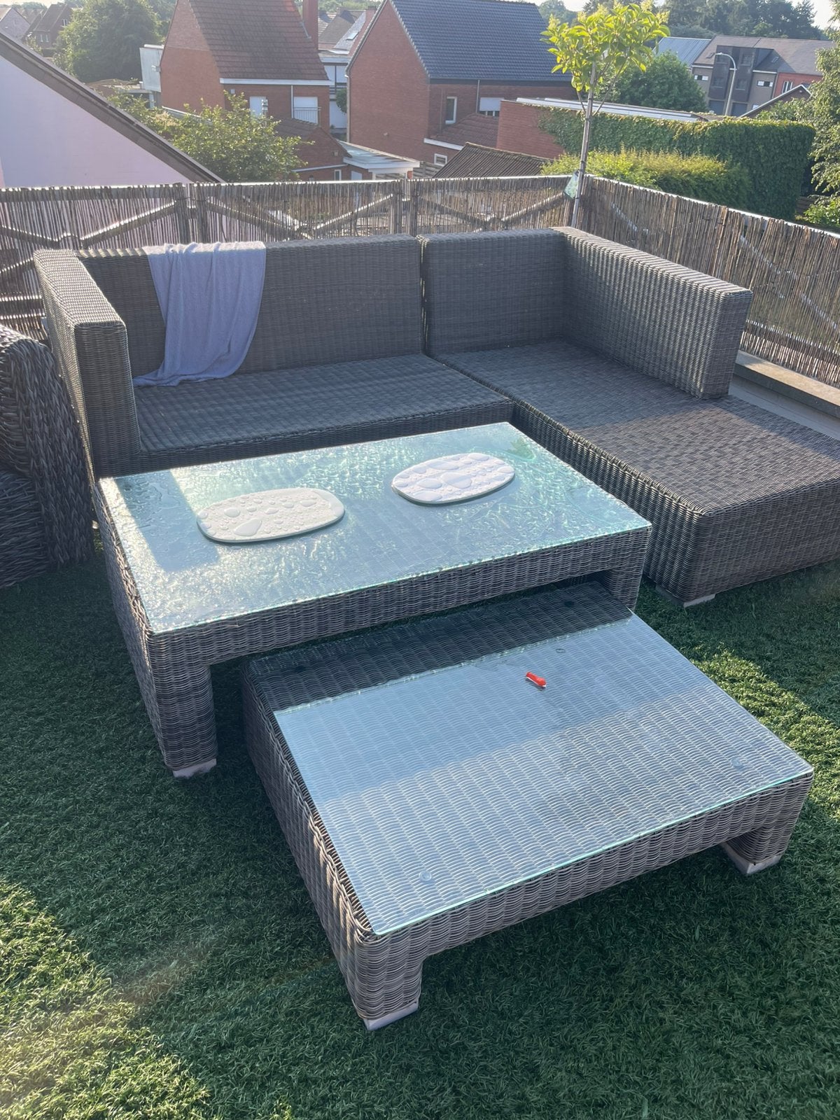 Loungeset zonder kussens met 2 tafeltjes, Tuin en Terras, Ophalen, Zo goed als nieuw, Loungeset