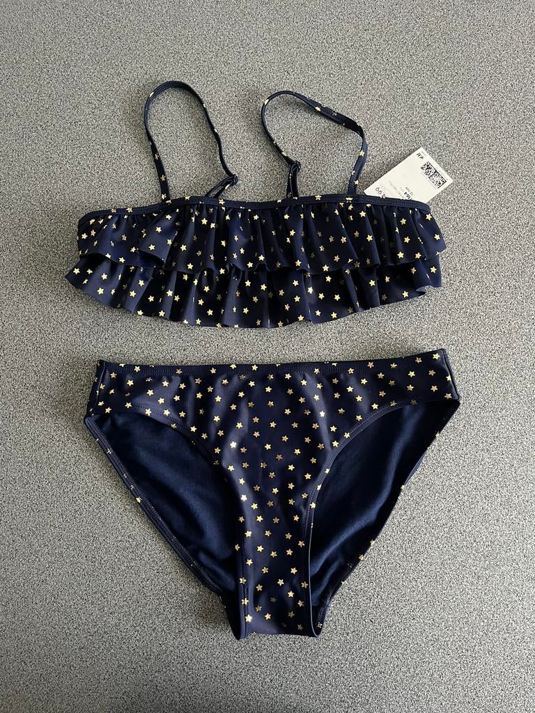 Donkerblauwe bikini met gouden sterretjes H&M - maat 158/164, Kinderen en Baby's, Kinderkleding | Kinder-zwemkleding, Bikiniset