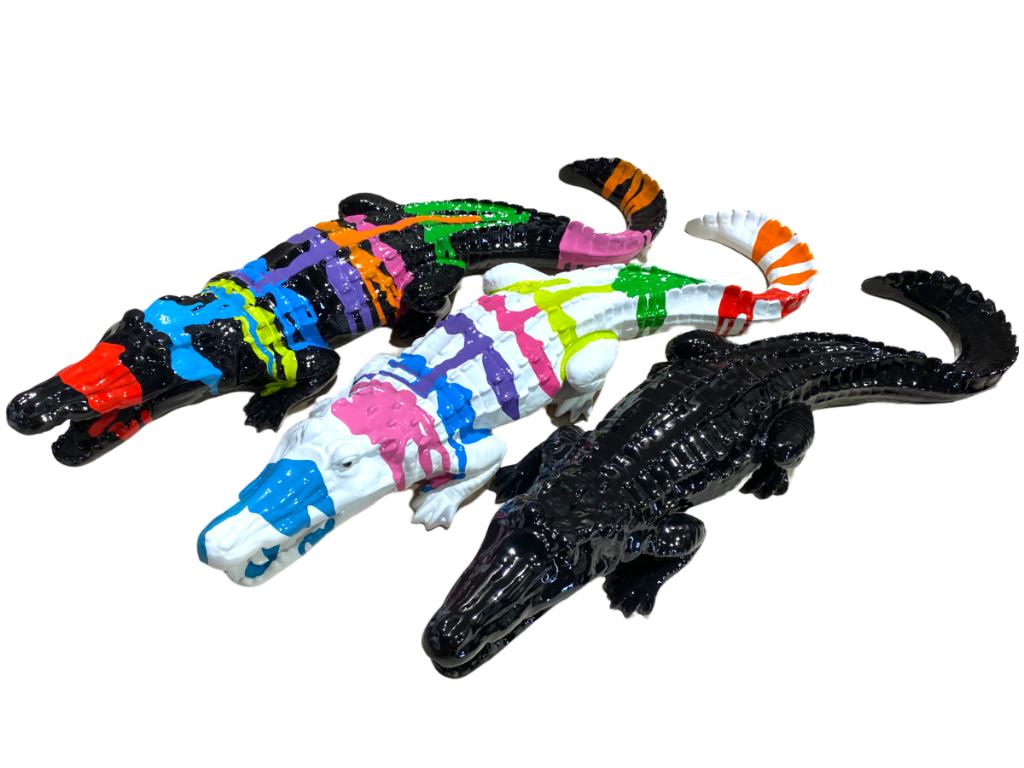 Krokodil kunst tuin beeld, Tuin en Terras, Ophalen of Verzenden, Nieuw, Kunststof, Dierenbeeld