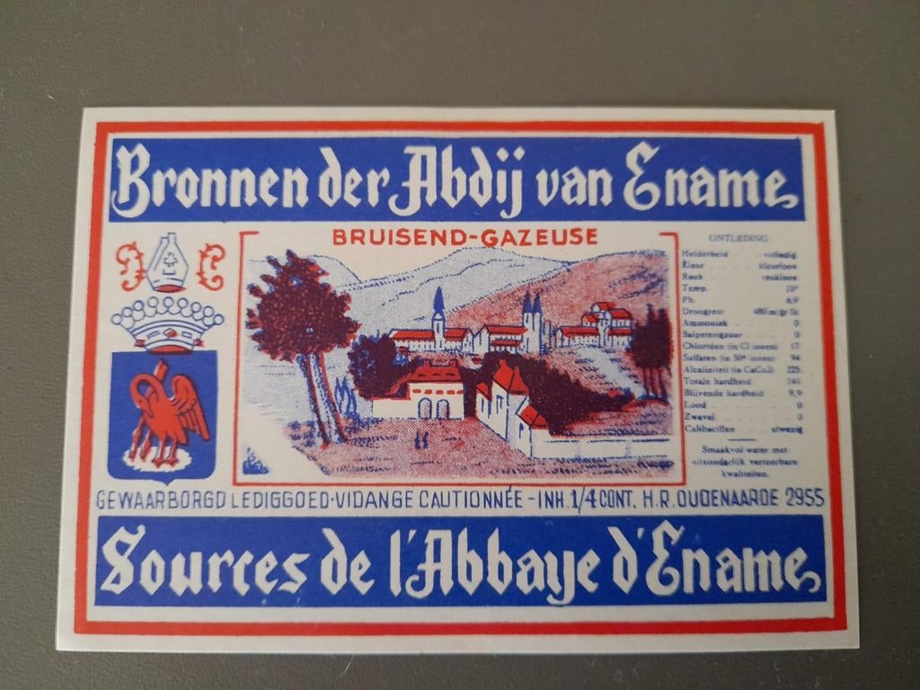 Sources de l'étiquette de limonade de l'abbaye d'Ename, Enlèvement ou Envoi