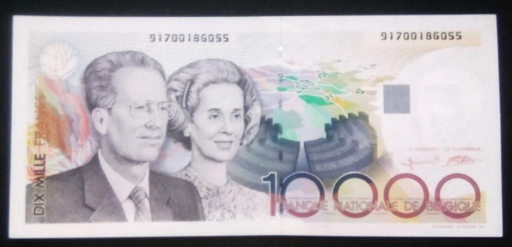 Belgie : 10000 frank boudewijn en fabiola - 1992, Postzegels en Munten, Ophalen of Verzenden, Los biljet