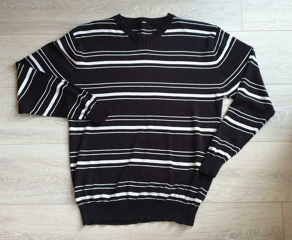 Pull à rayures bleues marines & blanches, Enlèvement ou Envoi, Comme neuf, Taille 38/40 (M), Bleu