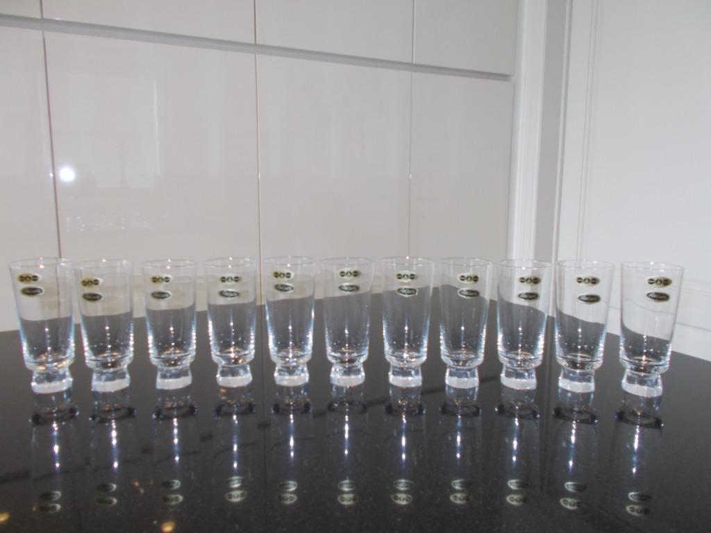 Retro lot 9 waterglazen Booms glas Bel'arte perfecte staat, Enlèvement ou Envoi