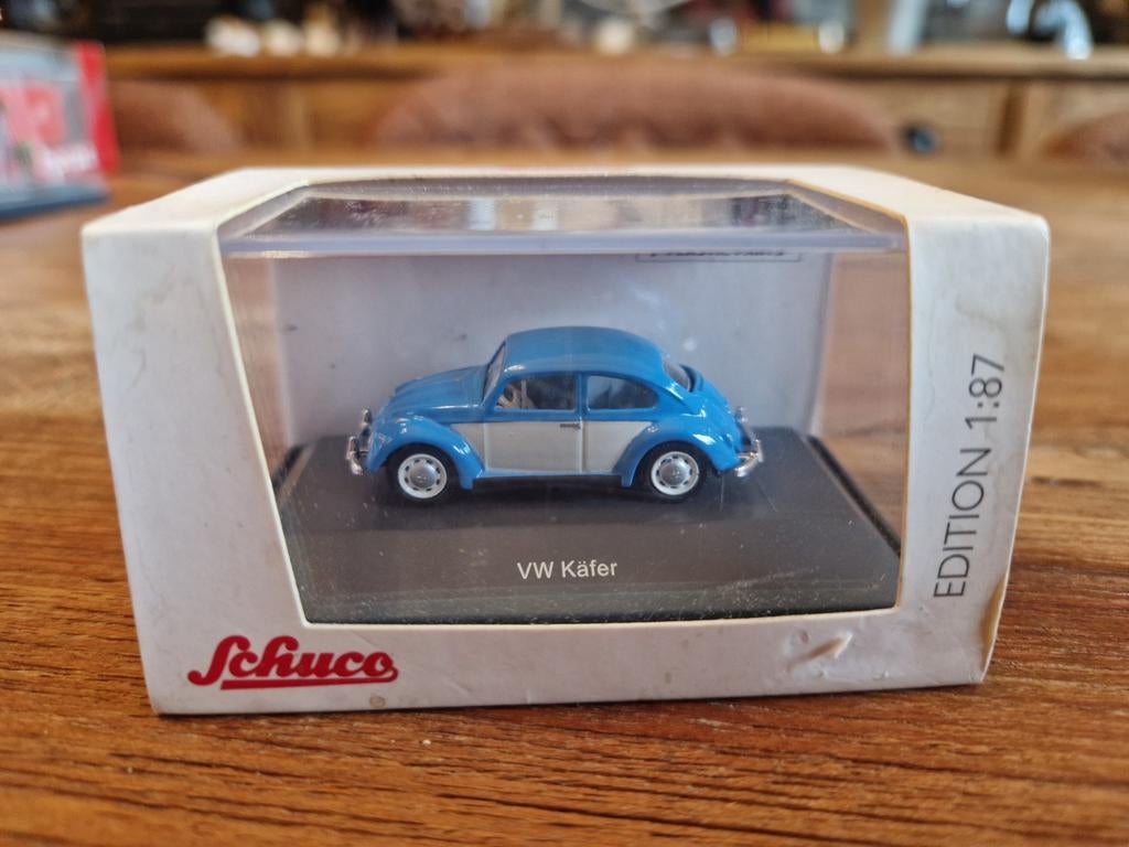 1/87 HO Schuco volkswagen kever blauw wit, Ophalen of Verzenden, Schuco