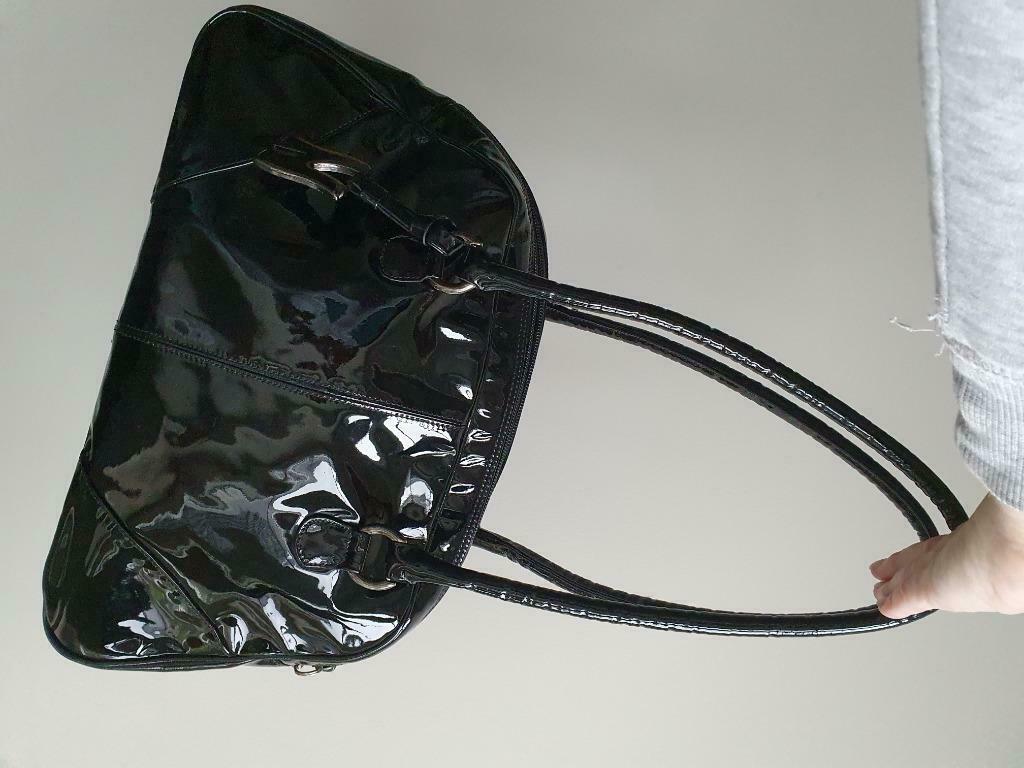 Zwarte lak tas Nouchka, Handtassen en Accessoires, Ophalen of Verzenden, Gebruikt, Zwart, Handtas