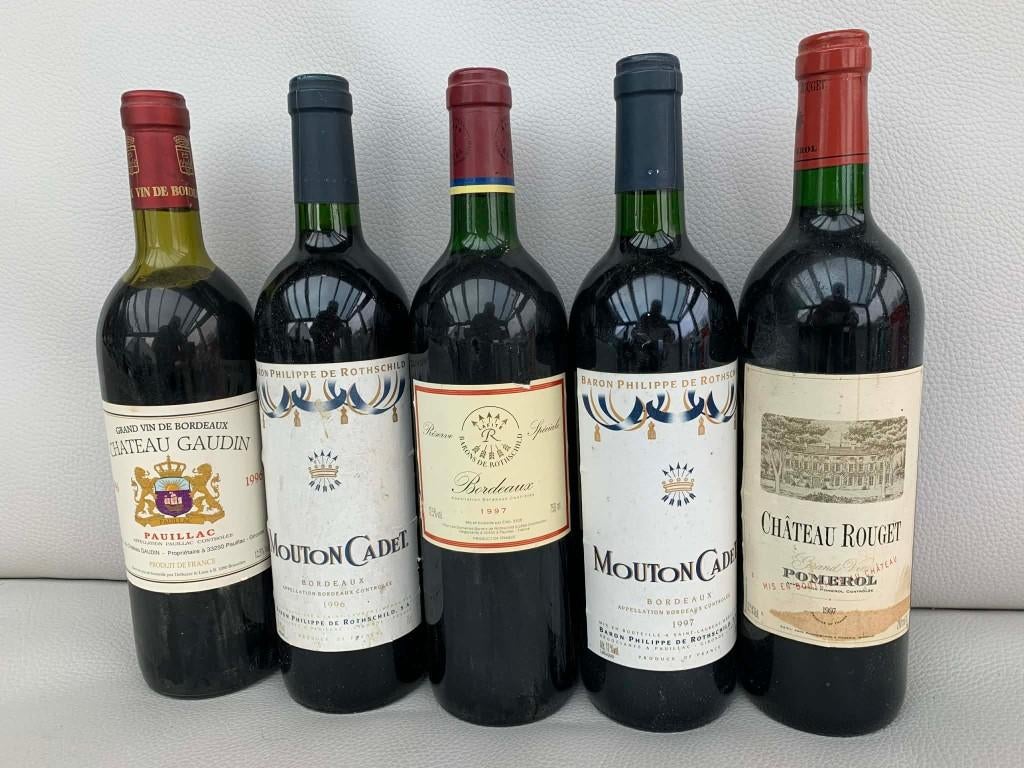 Franse rode wijn mooi lot van 5 flessen, Verzamelen, Ophalen