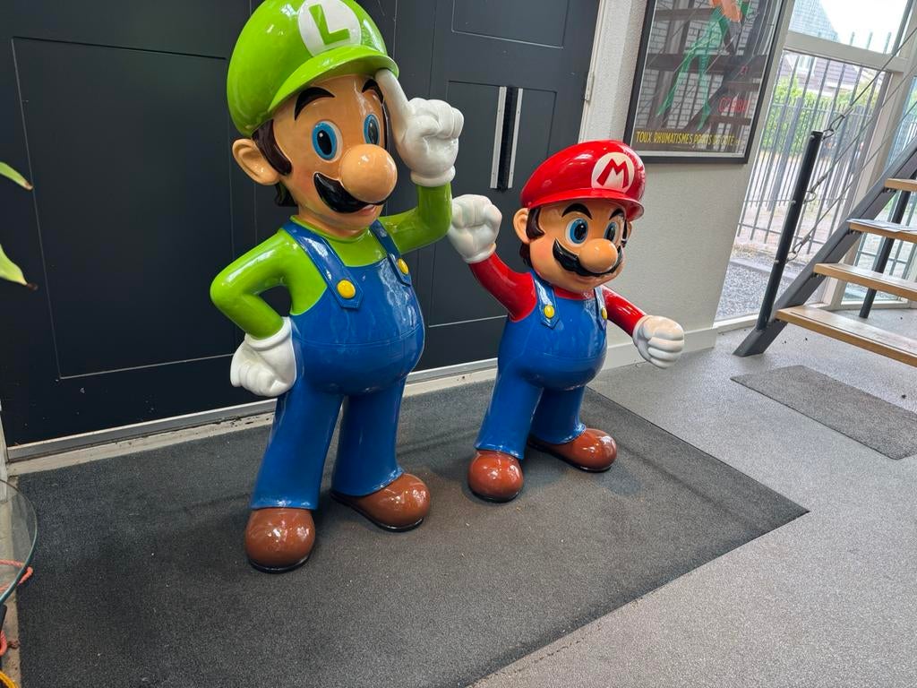 Grande statue de Luigi et Mario XL, Enlèvement, Comme neuf, Panneau publicitaire