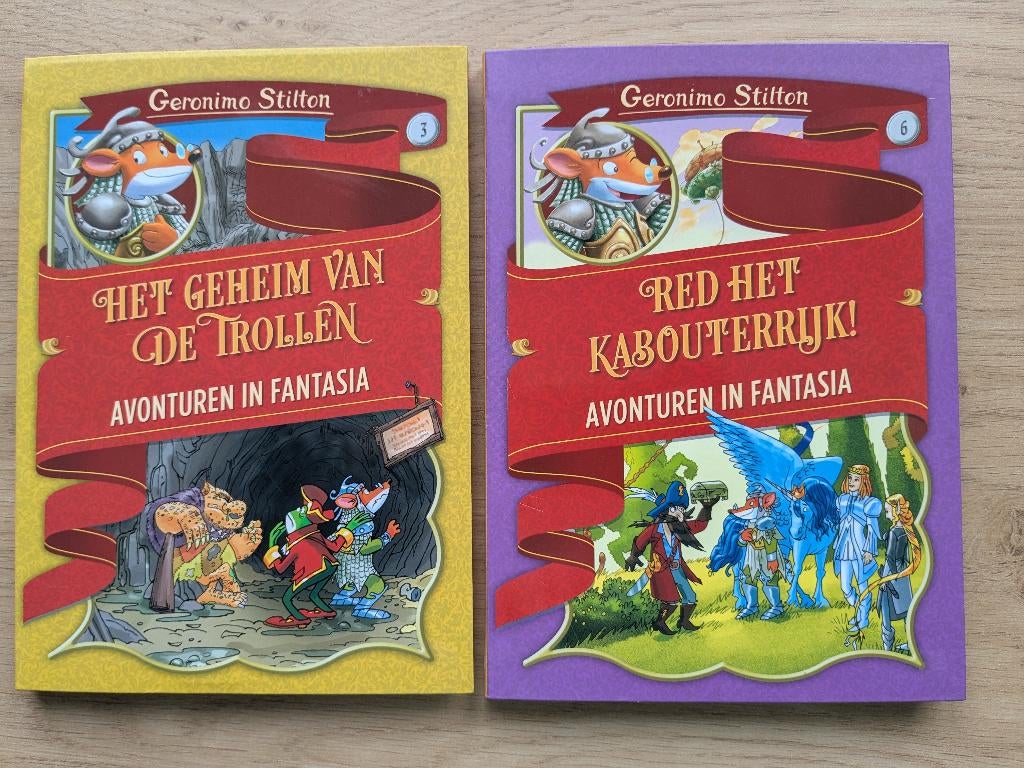 2 boeken Geronimo Stilton - avonturen in fantasia, Enlèvement ou Envoi, Neuf, Geronimo Stilton, Fiction général