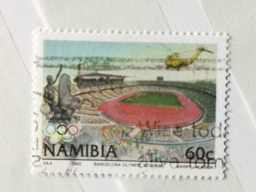 Namibie 1992 - sport - Olympische Spelen - helicopter, Ophalen of Verzenden, Overige landen, Gestempeld