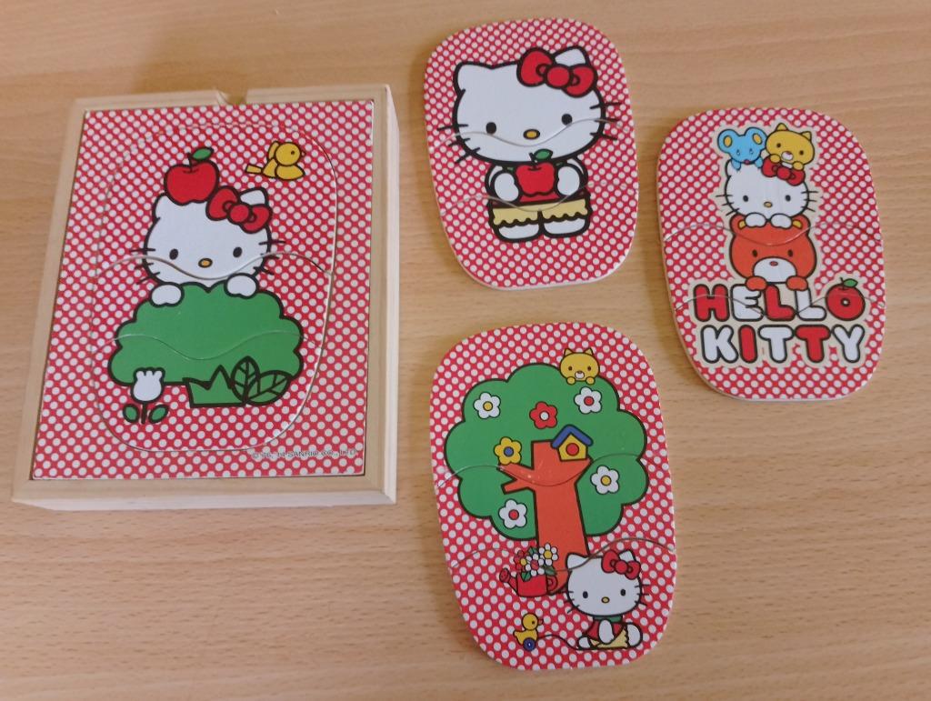 Puzzel, hout, Hello Kitty,nog puzzels, Ophalen of Verzenden, Minder dan 10 stukjes, Zo goed als nieuw, Van hout