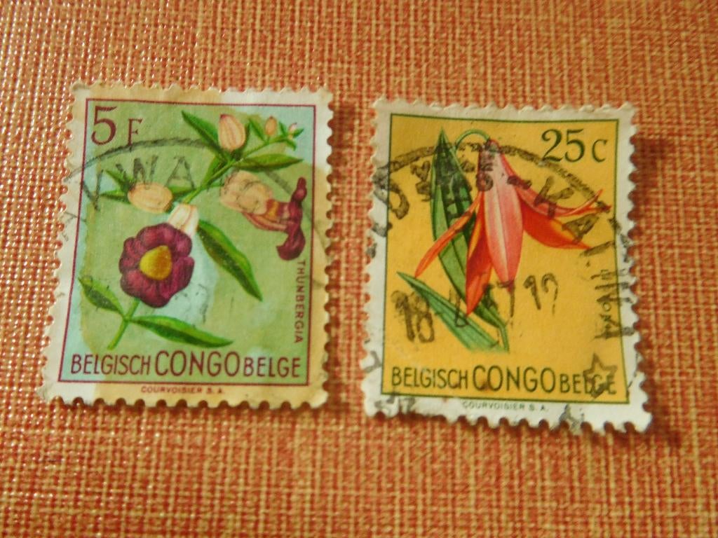 Belgische Congo-postzegels (2), Ophalen of Verzenden, Overige landen, Gestempeld