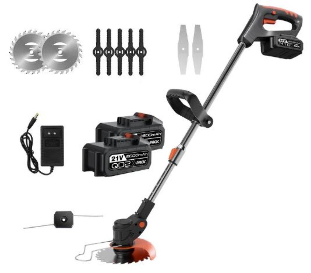 Accu Grastrimmer Accu Grasmaaier 2 Sterke 21V Accu's 2600Mah, Enlèvement ou Envoi, Neuf, Batterie