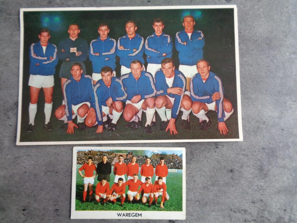 VOETBAL PRENTEN KAARTEN WAREGEM 2X, Ophalen of Verzenden