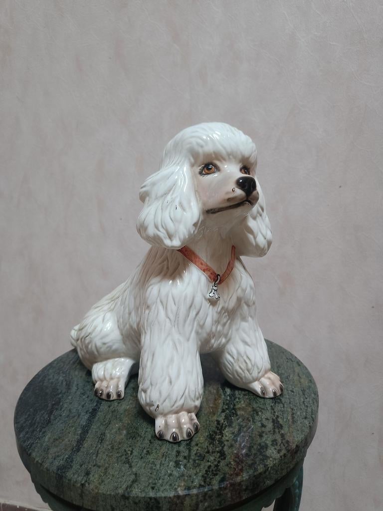 Vintage beeld poedel hond jaren 70, Enlèvement ou Envoi, Utilisé