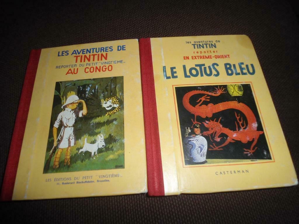 Paire d'anciens Tintin noir et blanc petit format 13 sur 10, Plusieurs BD, Enlèvement ou Envoi, Comme neuf
