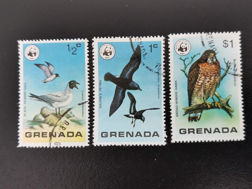 Grenade 1978 - oiseaux - mouette, pétrel, buse, Enlèvement ou Envoi, Affranchi, Amérique du Nord