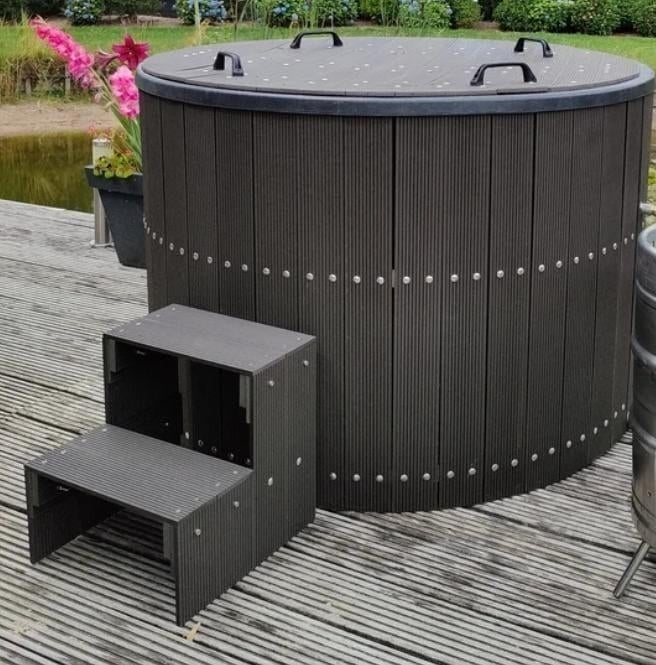 Hottub compleet met kachel kuip en composiet planken bruin, Ophalen of Verzenden, Nieuw, Verwarming