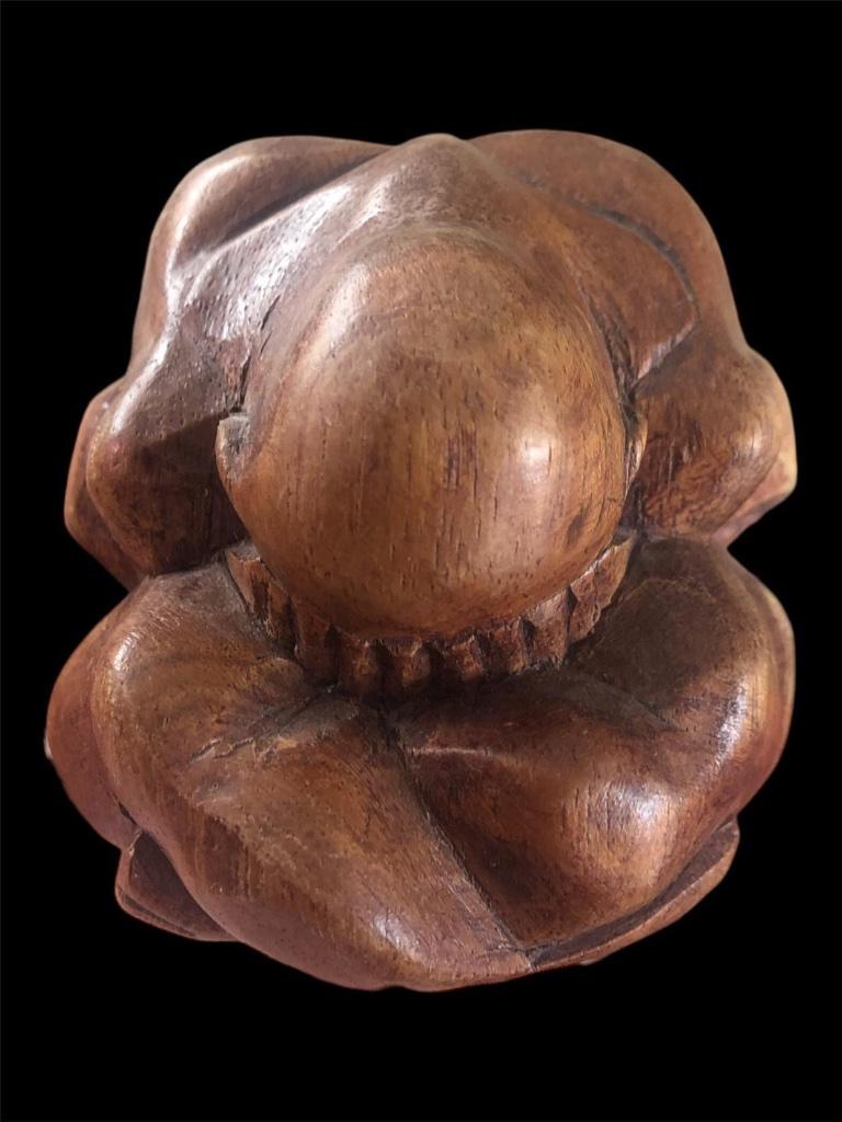 Yogi / Bouddha pleureur en bois 9 cm, Enlèvement ou Envoi, Utilisé