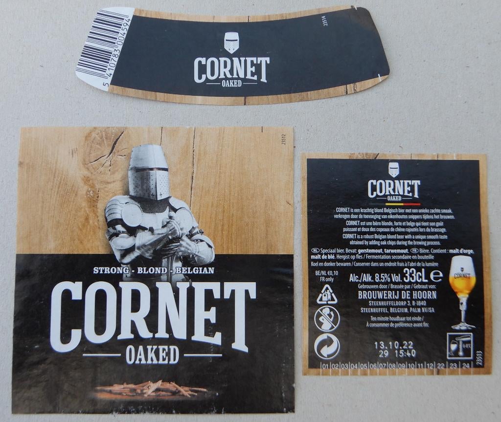 Étiquette de bière Cornet Oaked Bras. De Hoorn Palm (8d4), Envoi, Utilisé, Palm