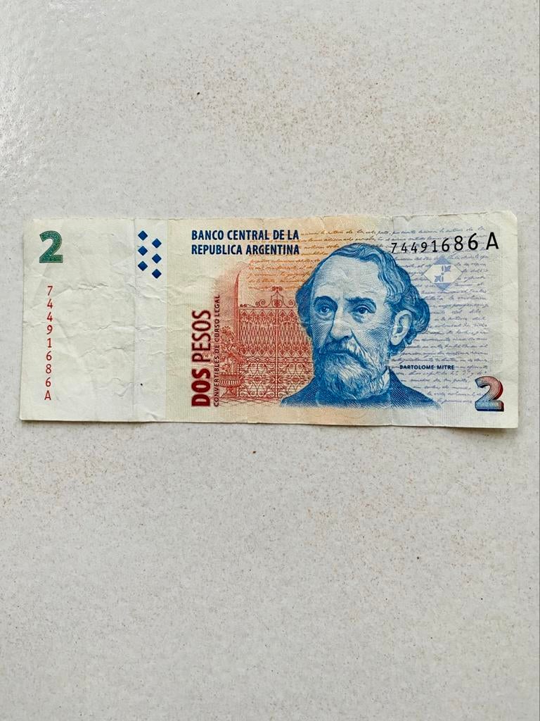 Billet de 2 pesos argentins, Enlèvement ou Envoi, Amérique du Sud, Billets en vrac