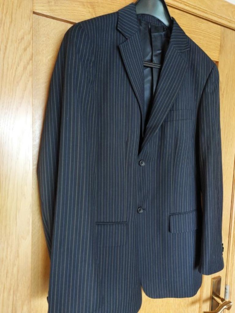 Heren vest donkerblauw met fijne strepen "Dansaert" maat: 54, Kleding | Heren, Maat 52/54 (L), Blauw, Nieuw, Ophalen of Verzenden