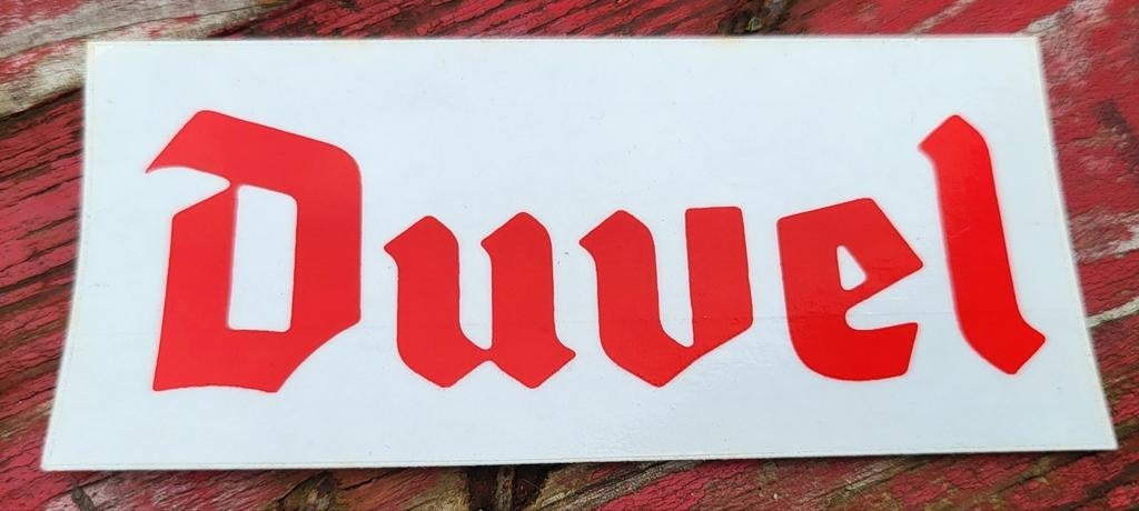 Duvel vintage sticker rood, Ophalen of Verzenden, Duvel