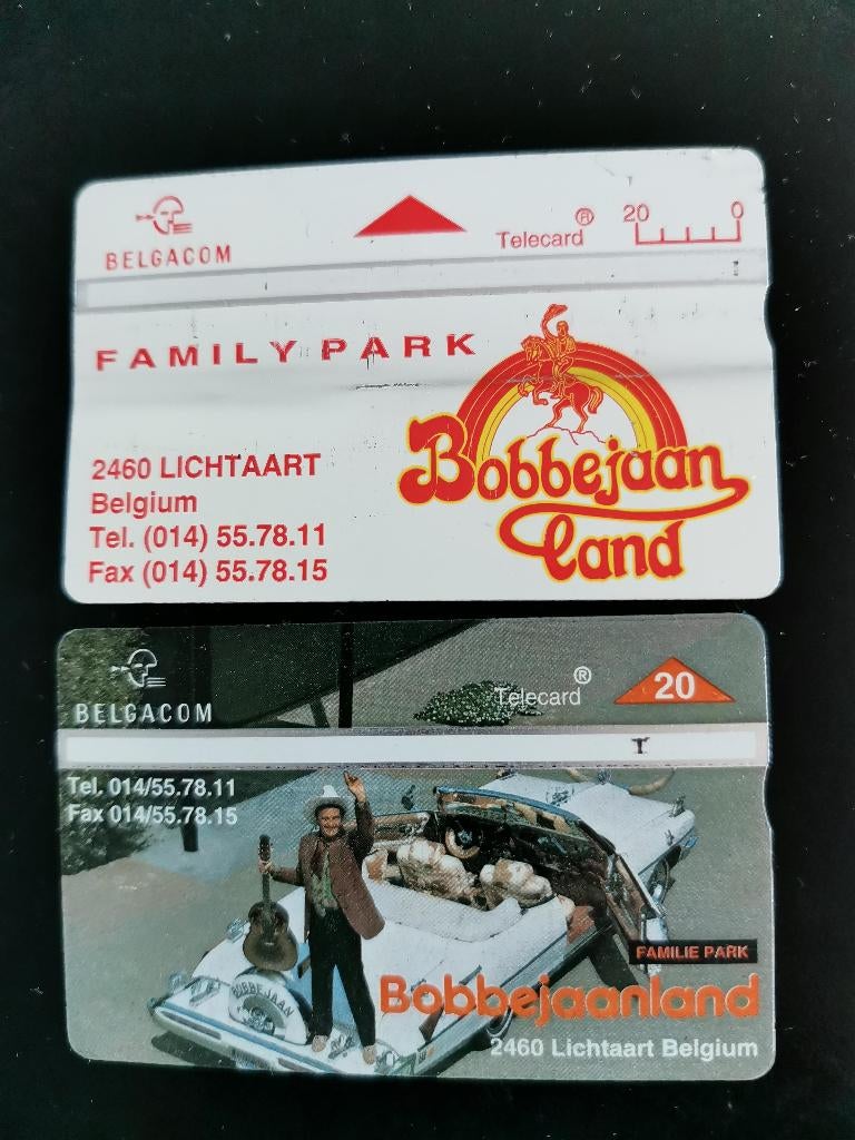 2 telefoonkaarten Bobbejaanland, Verzamelen, Ophalen of Verzenden
