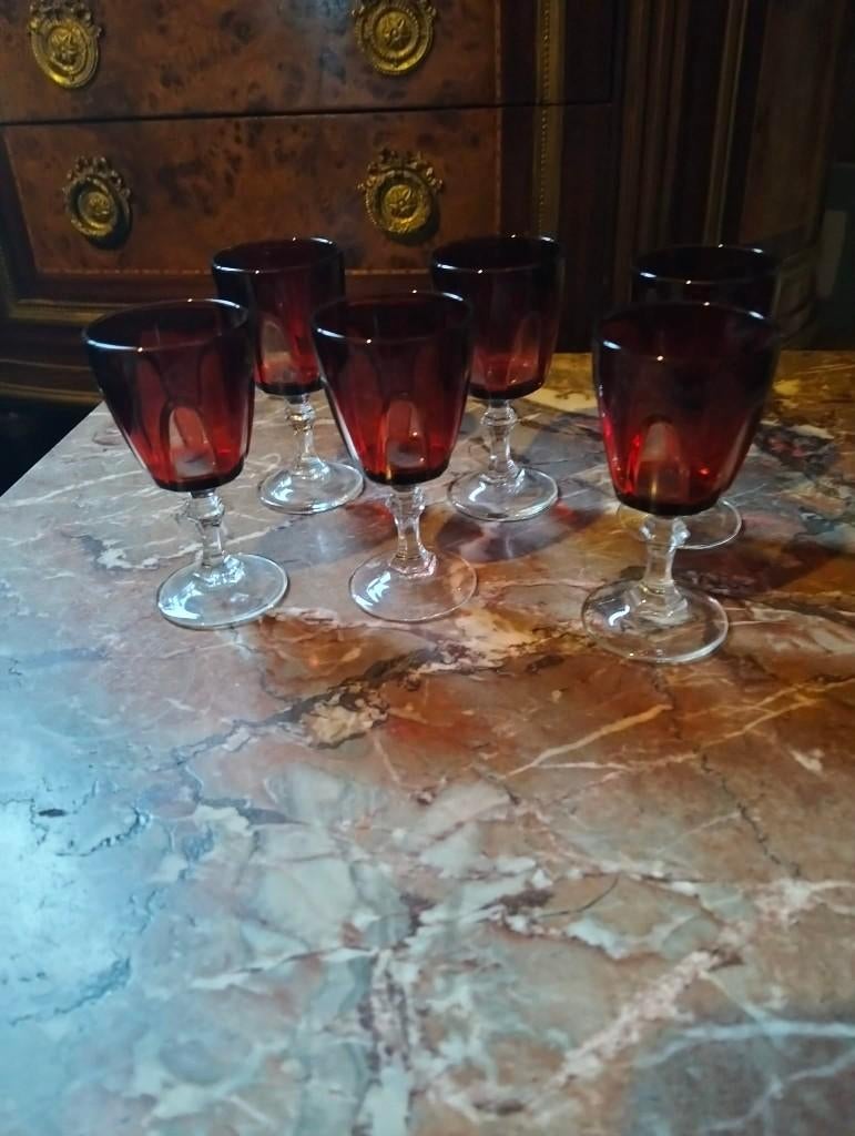 Cristal d'Arques Durand likeur glazen 6x, Antiek en Kunst, Ophalen of Verzenden