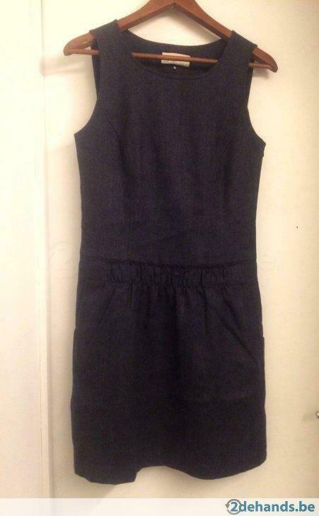 Donkerblauwe wollen jurk, Enlèvement ou Envoi, Porté, Taille 36 (S), Bleu