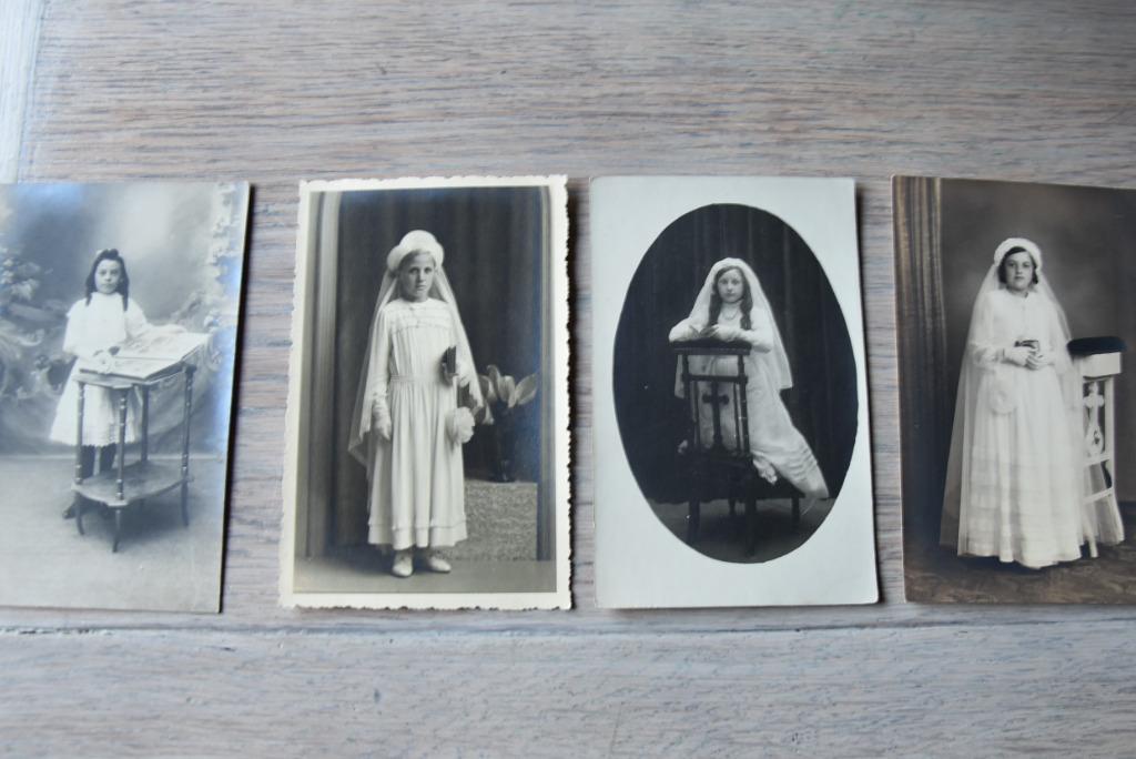 Vier oude communiefoto's, Verzenden, 1940 tot 1960