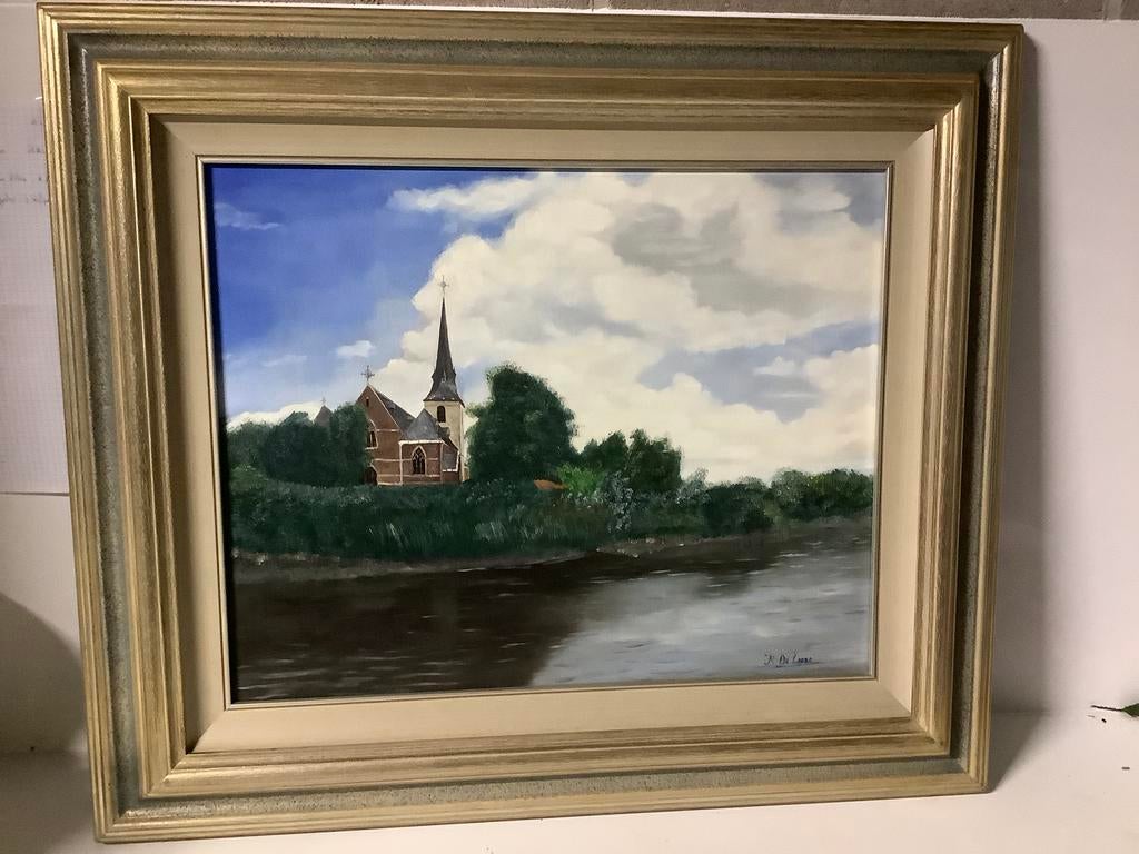 Olieverfschilderij op doek - Mariekerke a/d Schelde, Antiek en Kunst, Ophalen
