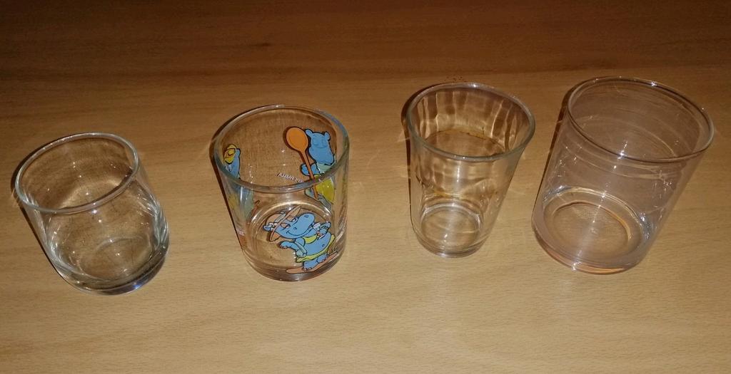 4 verres à eau dépareillés, Enlèvement ou Envoi, Utilisé