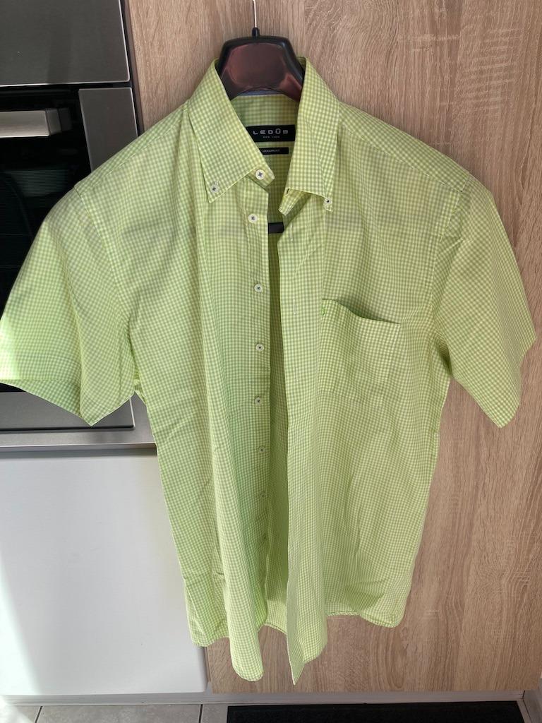 Geruit hemd met korte mouw van Ledûb, Vêtements | Hommes, Tour de cou 39/40 (M), Enlèvement ou Envoi, Ledûb, Comme neuf