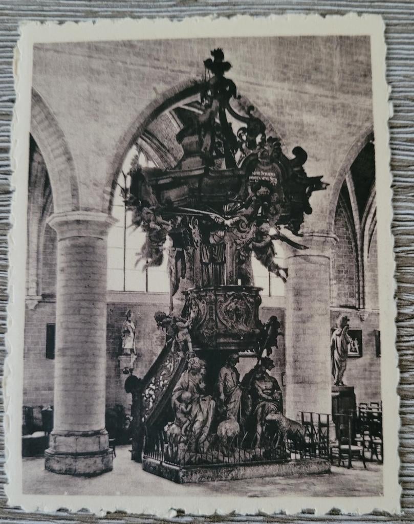 Oude fotoprent: St.-Jan-Baptiskerk, Mechelen, Verzamelen, Foto's en Prenten, Ophalen of Verzenden, Gebruikt, Gebouw, Prent