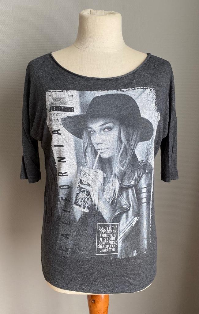 Grijs topje Madonna maat S, Vêtements | Femmes, Manches courtes, Gris, Taille 36 (S), Porté