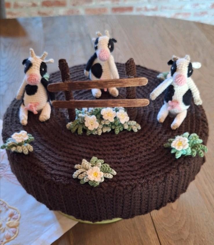 Koeienvlaai, handmade by me  #handmade #handmadebyme #haakwe, Enlèvement ou Envoi, Comme neuf, Crochet, Autres types