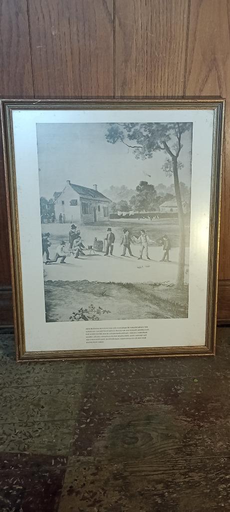 Vlaamse gravure 42x52, n60, Antiek en Kunst, Ophalen of Verzenden, Gravure