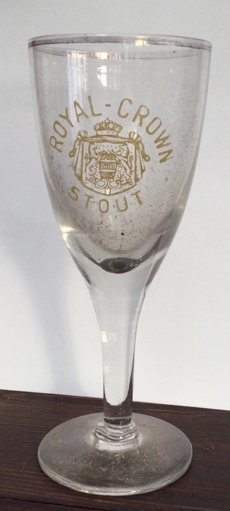 Bier brouwerij glas Royal Crown Caulier Laken, Verzamelen, Biermerken, Ophalen of Verzenden, Gebruikt
