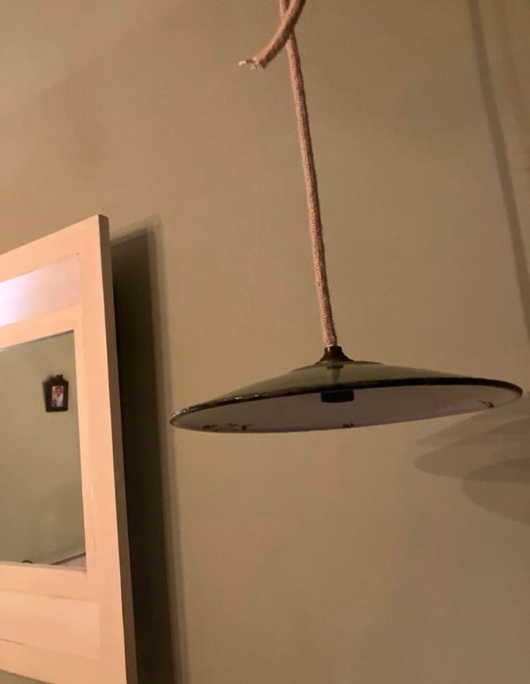 Stal-lamp (groene emaille), Antiek en Kunst, Ophalen of Verzenden