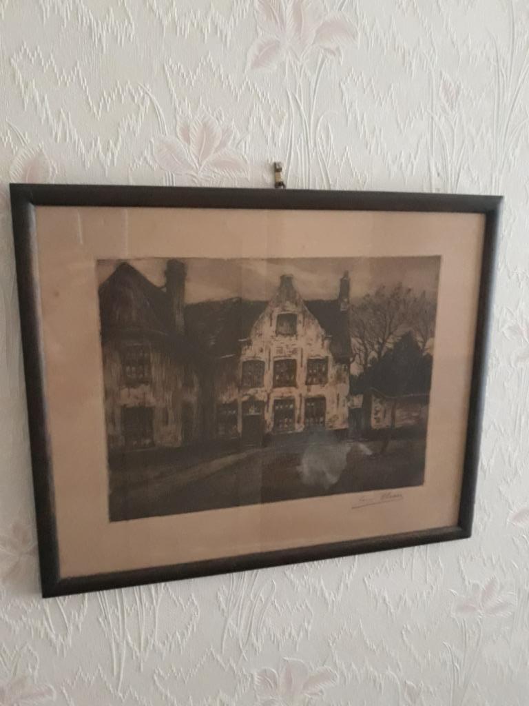 decoratieve zwart wit ets van Louis Clesse, Enlèvement, Dessin