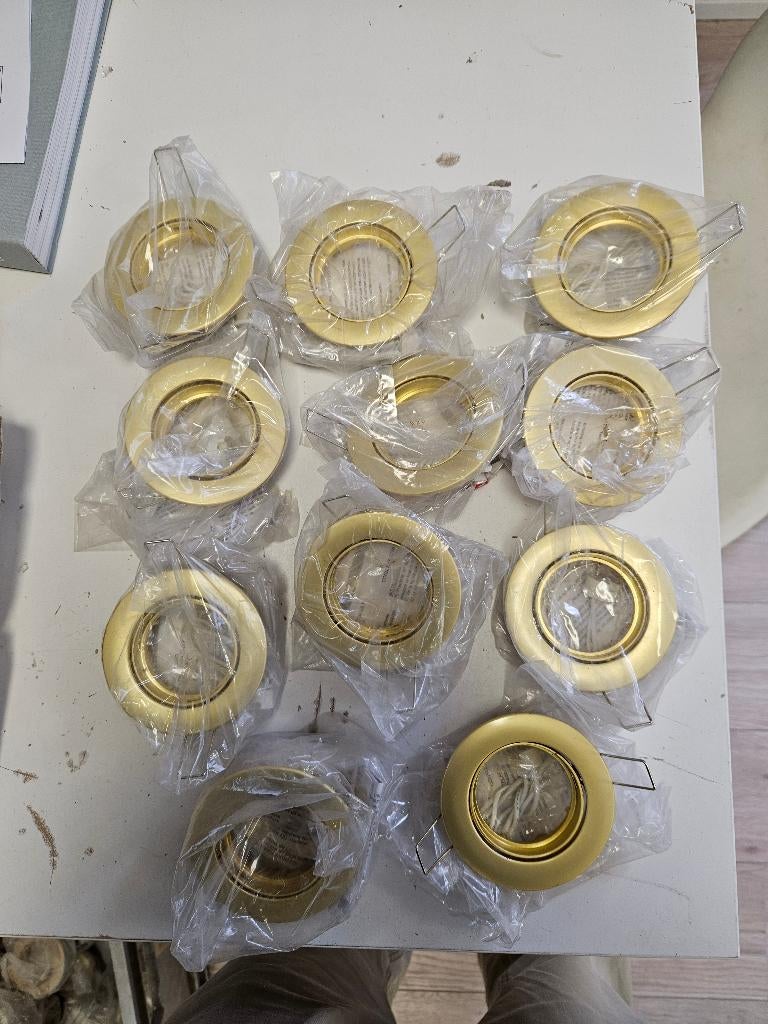LOT 11x Spots – Déstockage – doré mat, Enlèvement ou Envoi, Neuf