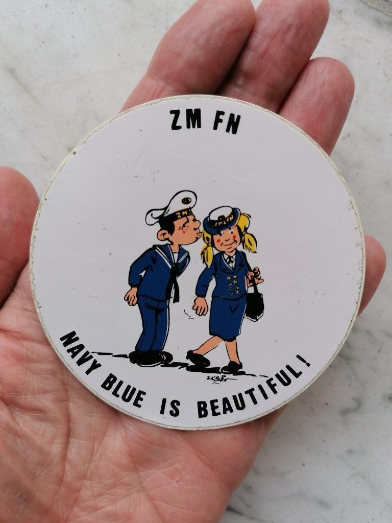 Sticker ZM FN „Marineblauw” uit de jaren 80, Verzamelen, Ophalen of Verzenden