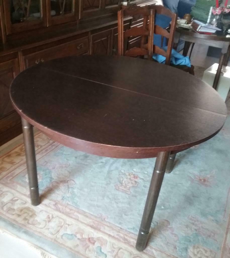 Ronde of ovalen tafel, uittrekbaar, met demonteerbare poten, 100 à 150 cm, Cinq personnes ou plus, Rond, Hout
