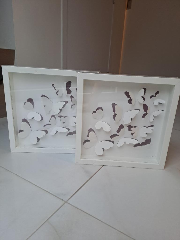 2 muurkaders met 3D vlinders, Ophalen, Nieuw
