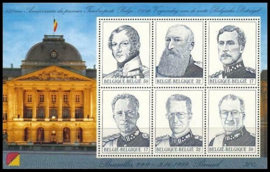 BL80 Feuillet Timbres Les six Rois Belges - Bruphila, Timbres & Monnaies, Timbres | Europe | Belgique, Timbre-poste, Enlèvement ou Envoi