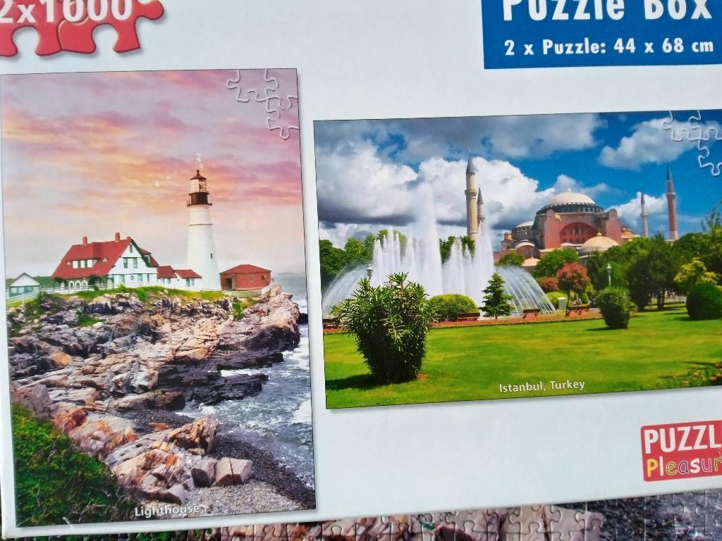 gratis 4x1000st, poppen,dolfijnen,vuurtoren,istanbul 3tekort, Hobby en Vrije tijd, Ophalen, 500 t/m 1500 stukjes, Legpuzzel