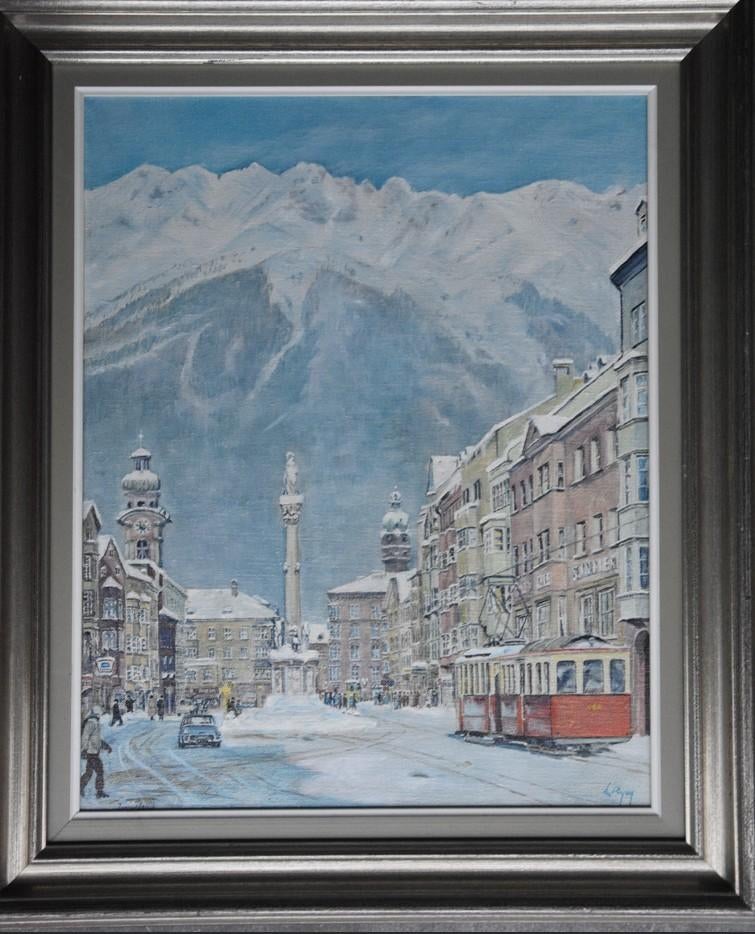 Olieverf op doek „Innsbruck”, Antiek en Kunst, Kunst | Schilderijen | Klassiek, Ophalen