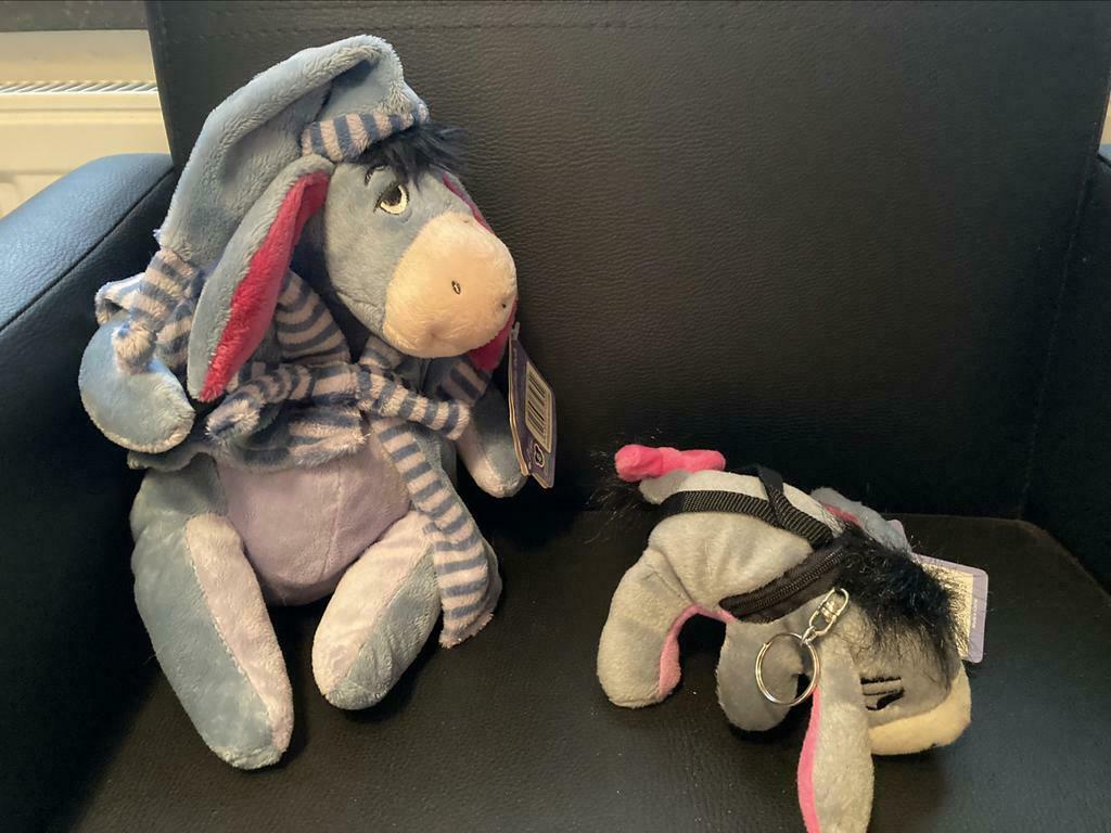 Eeyore pluche en Eeyore zakje/sleutelhanger, Ophalen of Verzenden, Zo goed als nieuw