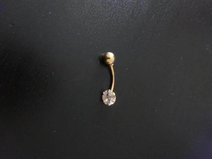 Piercing nombril en or 18 carat, Handtassen en Accessoires, Piercings, Ophalen, Zo goed als nieuw, Goud, Navelpiercing